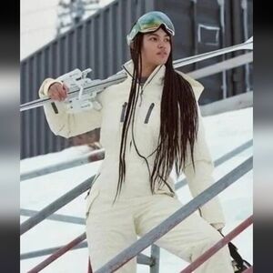 NWT Free People FP Movement All Prepped Snow Ski Suit Soft Sun Cream $548